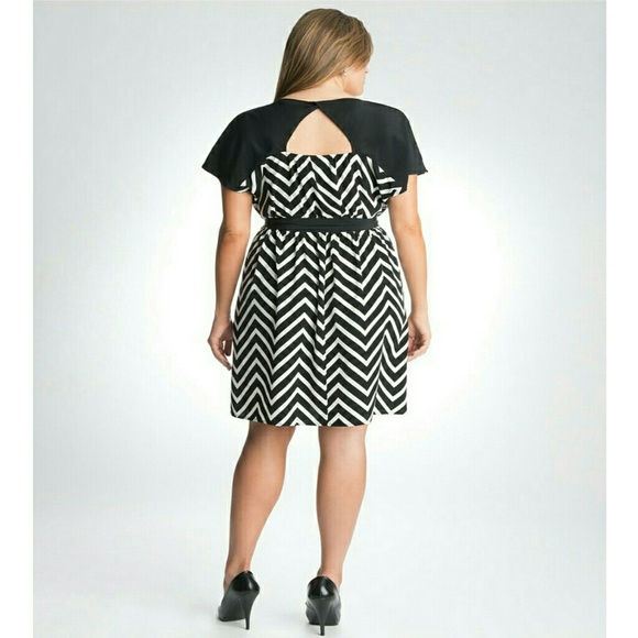 ➕❤ Lane Bryant - Black & White Midi Dress - Picture 2 of 3